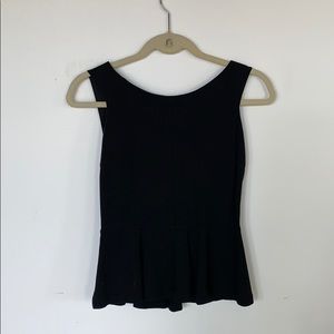 Banana Republic Size 0 Black Peplum Top